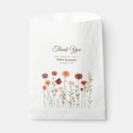 SACOLINHA CASAMENTO OUTONO FAVOR BAG | BURGUNDY & ORANGE FLO