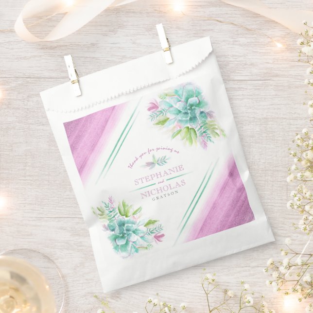 Sacolinha Casamento personalizado com cores aquáticas cor-de (Cortado)