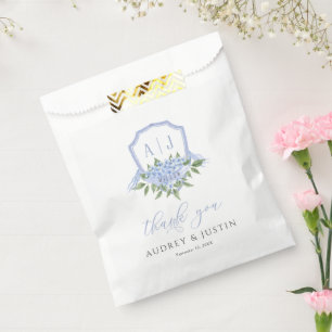 Sacolinha Casamento Personalizado com Hydrangea Monogramas