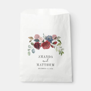 Sacolinha Casamento Personalizado Da Burgundy Rustic Floral