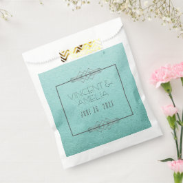 Sacolinha Casamento Personalizado de Deco Azul com Arte Mini