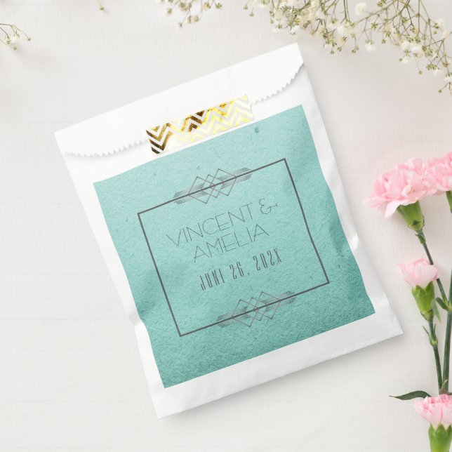 Sacolinha Casamento Personalizado de Deco Azul com Arte Mini (Selado)