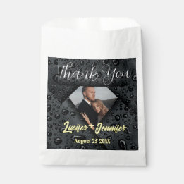 Sacolinha Casamento Personalizado de Foto do Diamond do Ouro