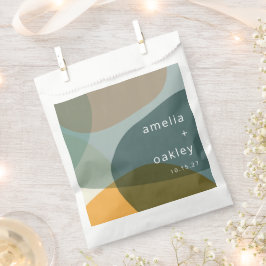 Sacolinha Casamento Personalizado de Teal Verde da Abstrato 