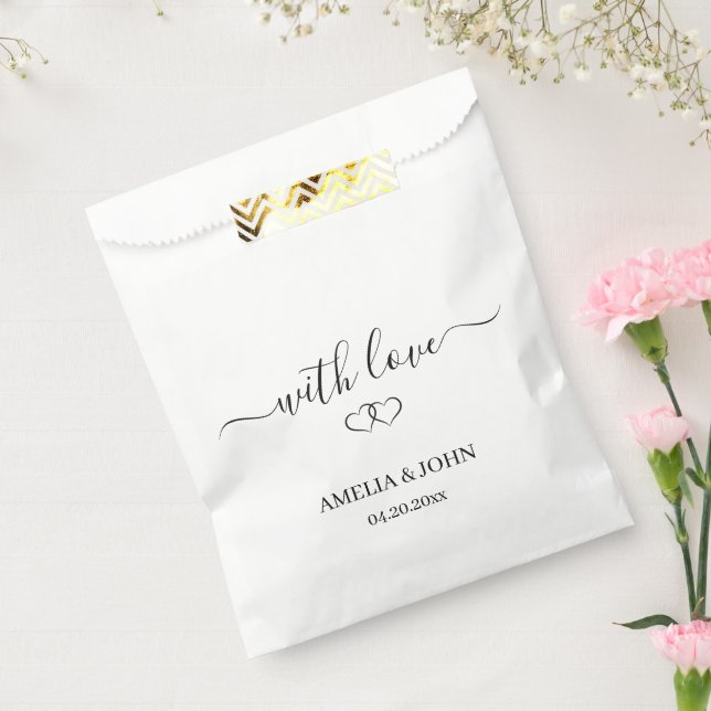 Sacolinha Casamento Personalizado Elegante "Com Amor" (Selado)