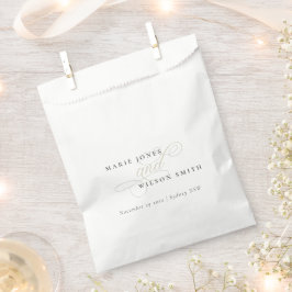 Sacolinha Casamento Preto e Branco com Script Chic Simples