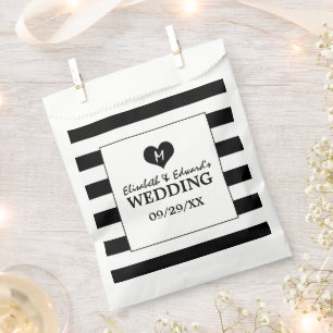 Sacolinha Casamento preto e branco moderno