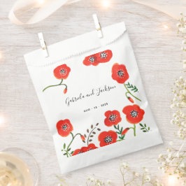 Sacolinha Casamento Red Poppy Flowers