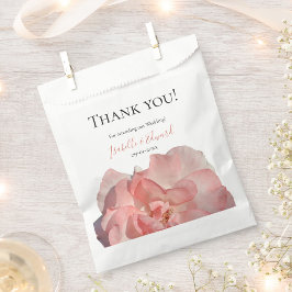 Sacolinha Casamento Romântico de Aquarela com Rosa Coral Úni