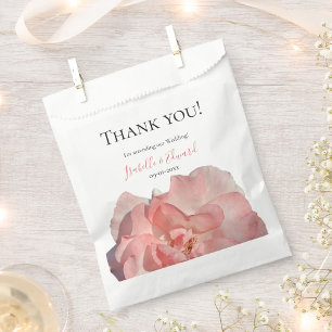 Sacolinha Casamento Romântico de Aquarela com Rosa Coral Úni