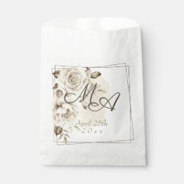 Sacolinha Casamento Romântico de Rosas Russos Brancos