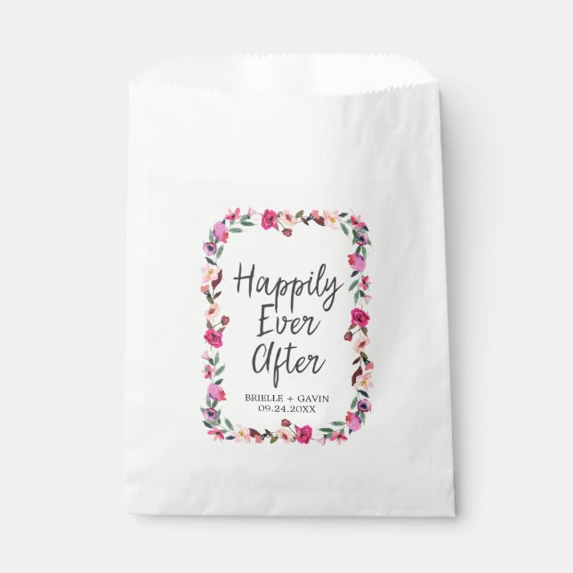 Sacolinha Casamento Romântico Fairytale Blossom Wreath (Frente)