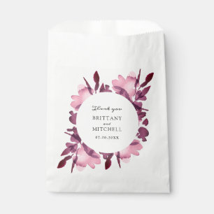 Sacolinha Casamento Romântico por Aquarela Floral Plum