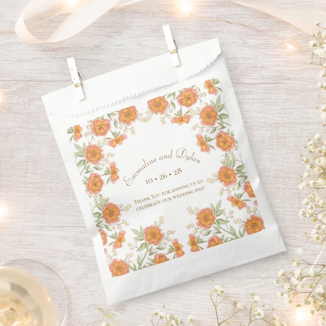 Sacolinha Casamento Rosa Laranja (Cortado)