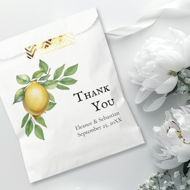 Sacolinha Casamento Russo de Citrinos Amarelo-Limão-Aquarela (Criador carregado)