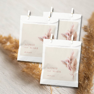 Sacolinha Casamento Rustic Pampas Grass Obrigado