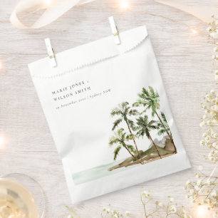 Sacolinha Casamento Rustic Tropical Palm Trees Beach Sand