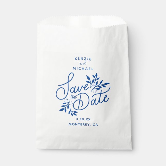Sacolinha Casamento Salve a Data Desenhando a Mão (Frente)