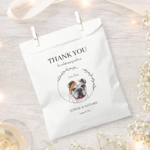 Sacolinha Casamento Simples De Bulldog Inglês Obrigado A Fav