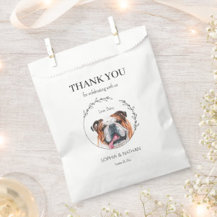 Sacolinha Casamento Simples De Bulldog Inglês Obrigado A Fav