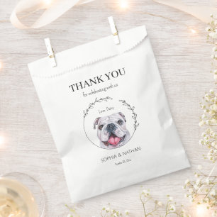 Sacolinha Casamento Simples De Bulldog Inglês Obrigado A Fav