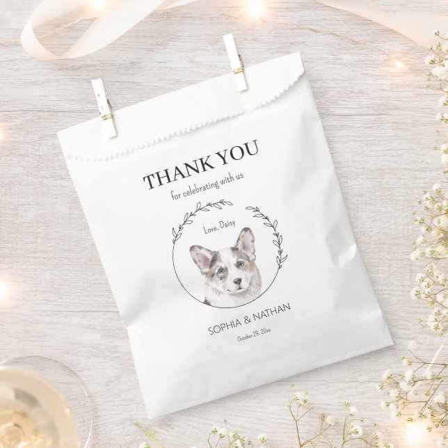 Sacolinha Casamento Simples De Cachorro Corgi Obrigado A Fav (Cortado)