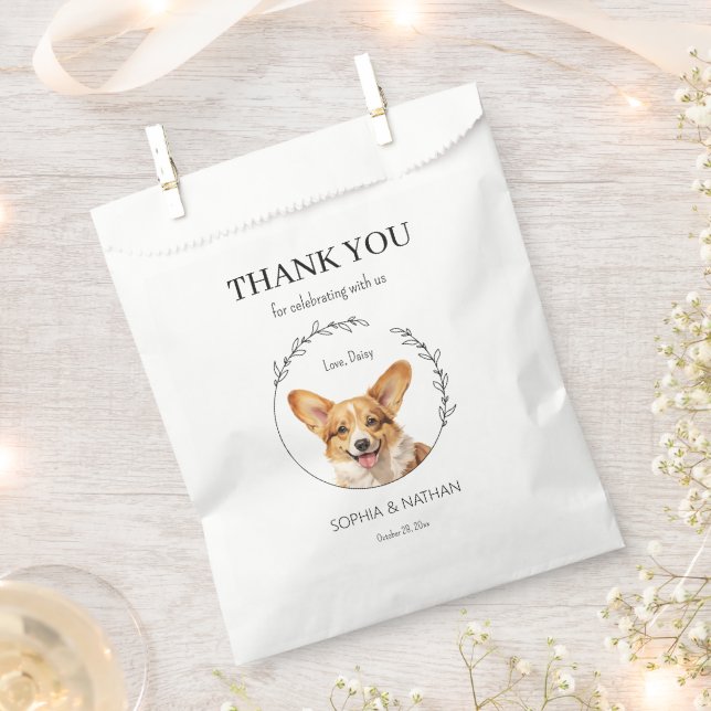 Sacolinha Casamento Simples De Cachorro Corgi Obrigado A Fav (Cortado)