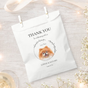 Sacolinha Casamento Simples De Cachorro Pomeraniano Obrigado