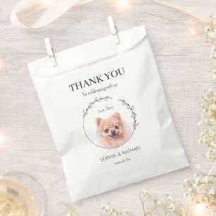 Sacolinha Casamento Simples De Cachorro Pomeraniano Obrigado
