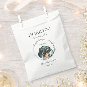 Sacolinha Casamento Simples De Cão De Dachshund Obrigado A F