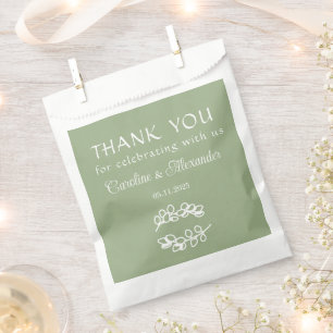 Sacolinha Casamento Simples Elegante Moderno de Sage Green