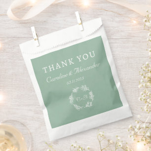 Sacolinha Casamento Simples Elegante Moderno de Sage Green