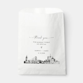 Sacolinha Casamento Skyline San Francisco Obrigado Bolsas Fa