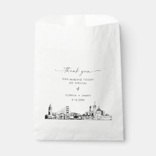Sacolinha Casamento Skyline San Francisco Obrigado Bolsas Fa