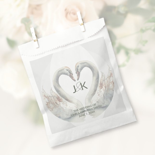 Sacolinha Casamento Swan Personalizado (Personalized Swan Wedding Favor Bag)
