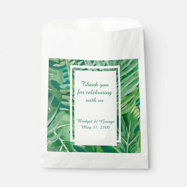 Sacolinha casamento tropical de esmerald greenery (Frente)