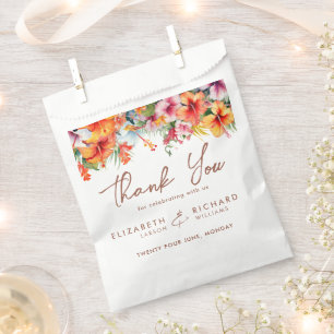 Sacolinha Casamento Tropical de Flores Elegante Hibiscus Flo