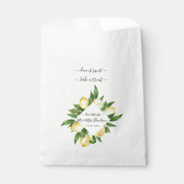 Sacolinha Casamento Tropical de Lemon com Aquarela Mediterrâ