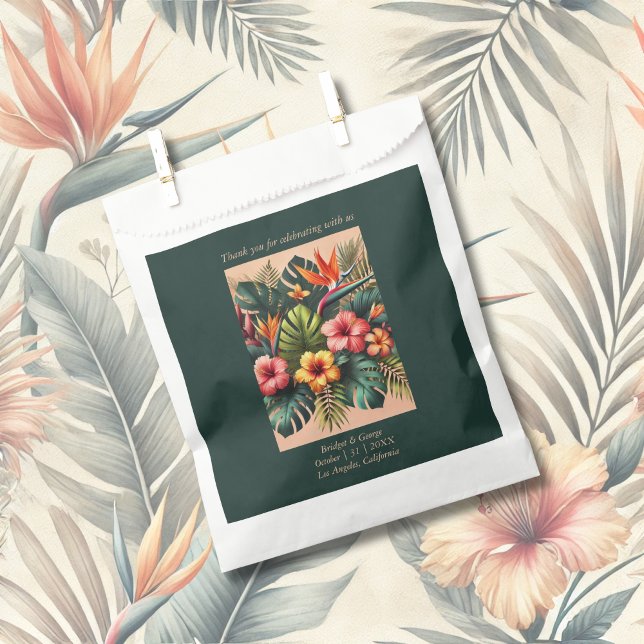 Sacolinha Casamento Tropical Havaiano Colorido Exótico (Criador carregado)