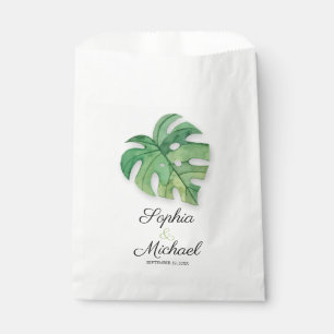 Sacolinha Casamento Tropical Monstera Leaf