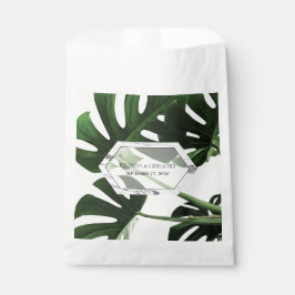 Sacolinha Casamento Tropical Monstera Marble