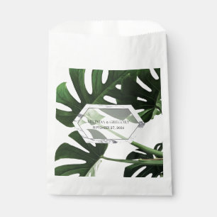Sacolinha Casamento Tropical Monstera Marble