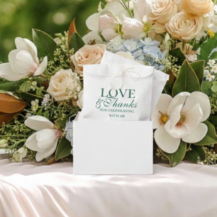 Sacolinha Casamento Verde Sage Moderno de Amor e Gratidão