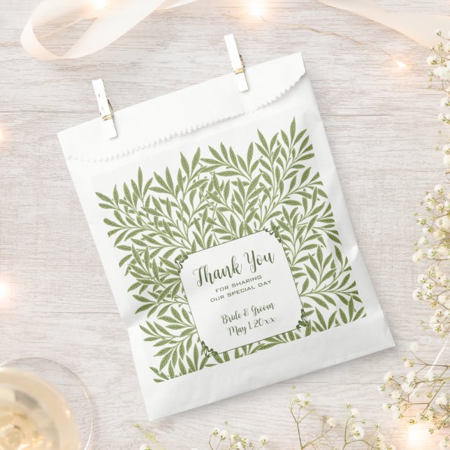 Sacolinha Casamento Vintage, Padrão Folhas de Salgueiro Vito (Cortado)