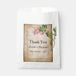 Sacolinha Casamento Vintage Pink Berries Obrigado