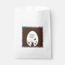 Sacolinha Castanho de Chocolate de Ovos de Felz pascoa Moder