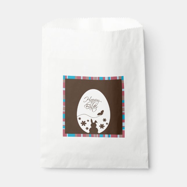 Sacolinha Castanho de Chocolate de Ovos de Felz pascoa Moder (Frente)