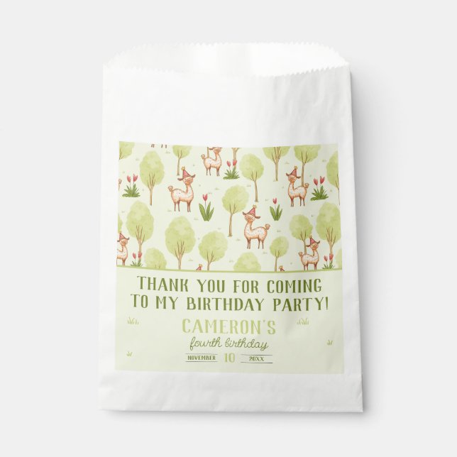 Sacolinha Celebração de aniversário de Llama no exterior (Frente)