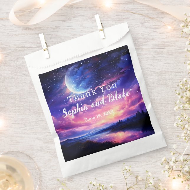 Sacolinha Celestial Cheia Estrelas de Lua Casadas Bolsas Fav (Cortado)
