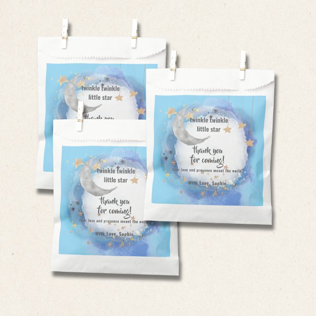 Sacolinha Celestial Moon Stars, Royal Blue And Gold Abstract (Criador carregado)